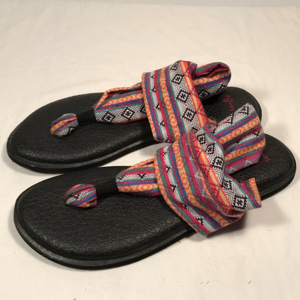 Sanuk Yoga Sling Aztec Strap Sandals Women 7